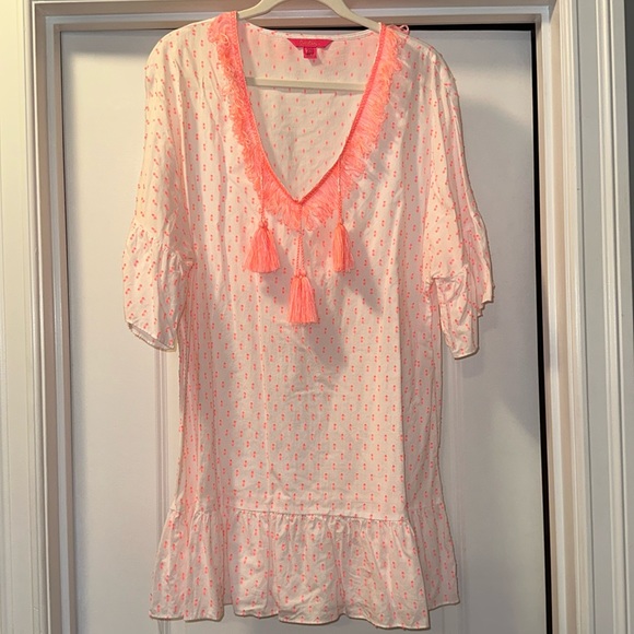 Lilly Pulitzer Other - Lilly Pulitzer Pink and White Swim Coverup